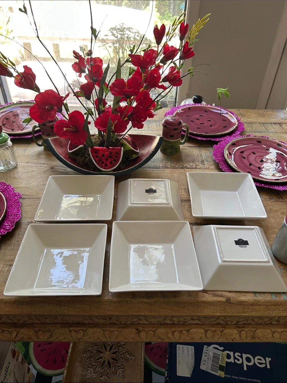 White Ceramic Square Serving Bowls - Set of 6 By 10 Strawberry Street